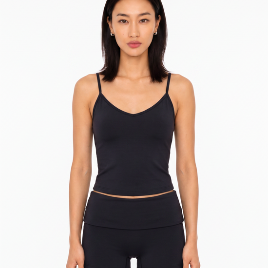 The Daily Fold Over Shorts 4" in Black - view 2